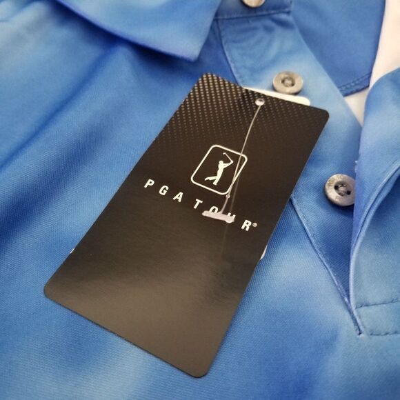 PGA Tour Blue Tie Dye Polo Shirt (size L) - Picture 9 of 10